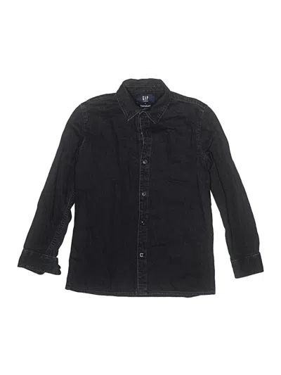 Pre-owned Gap Kids' Long Sleeve Button Down Shirt In Black