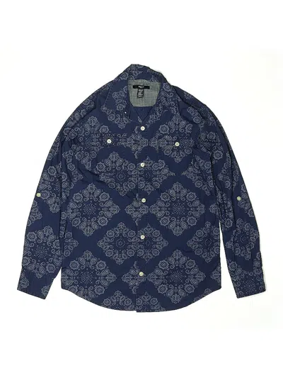 Pre-owned Gap Kids' Long Sleeve Button Down Shirt In Blue