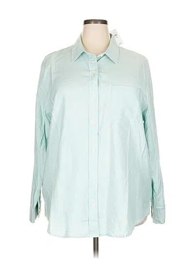 Pre-owned Gap Long Sleeve Button Down Shirt In Blue