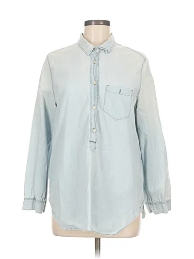 Pre-owned Gap Long Sleeve Button Down Shirt In Blue