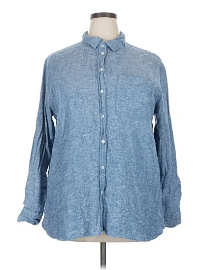 Pre-owned Gap Long Sleeve Button Down Shirt In Blue