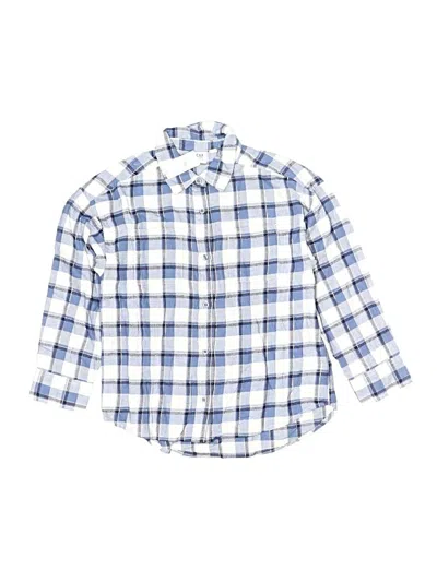 Gap Kids' Long Sleeve Button Down Shirt In Blue