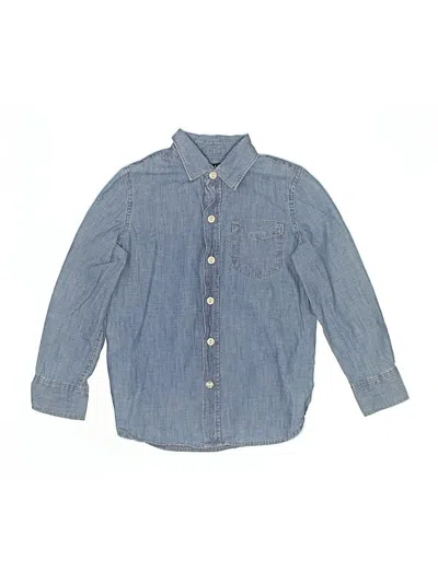 Pre-owned Gap Kids' Long Sleeve Button Down Shirt In Blue