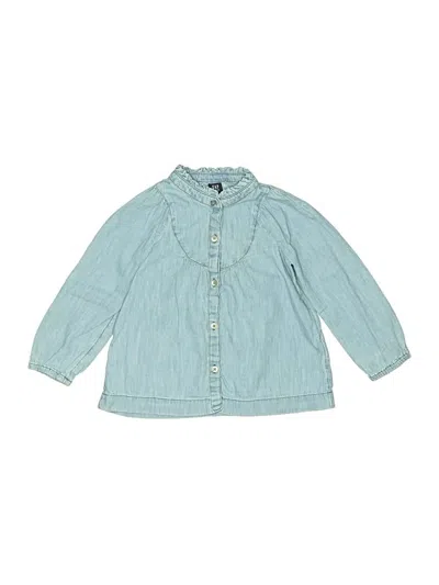 Pre-owned Gap Kids' Long Sleeve Button Down Shirt In Blue