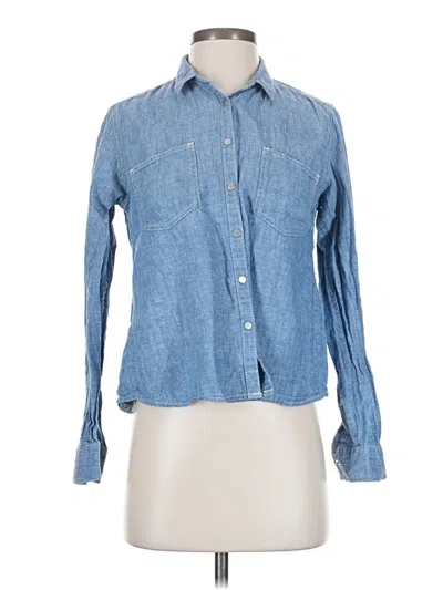 Pre-owned Gap Long Sleeve Button Down Shirt In Blue