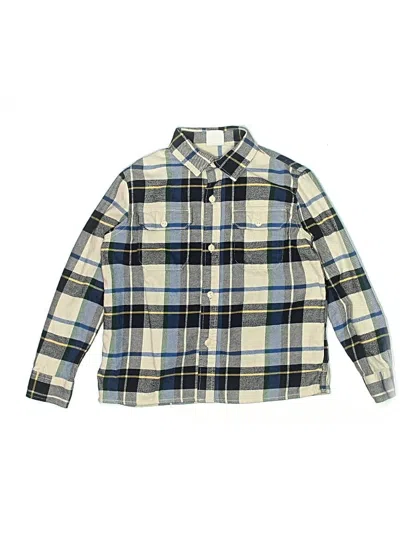 Pre-owned Gap Kids' Long Sleeve Button Down Shirt In Blue