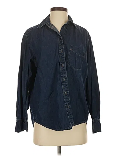 Pre-owned Gap Long Sleeve Button Down Shirt In Blue