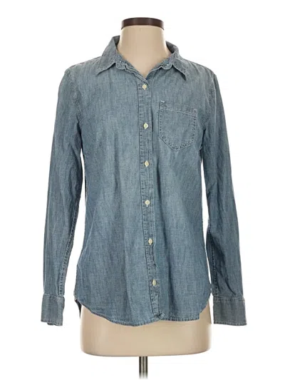Pre-owned Gap Long Sleeve Button Down Shirt In Blue