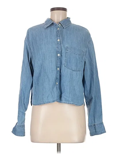 Pre-owned Gap Long Sleeve Button Down Shirt In Blue