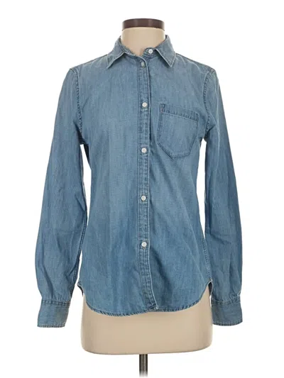 Pre-owned Gap Long Sleeve Button Down Shirt In Blue