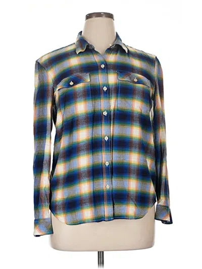Pre-owned Gap Long Sleeve Button Down Shirt In Blue
