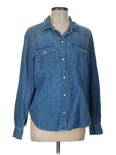 Pre-owned Gap Long Sleeve Button Down Shirt In Blue