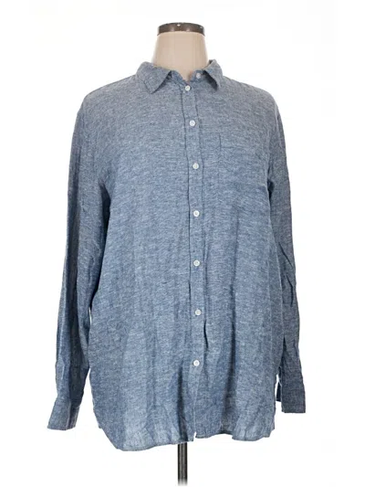 Pre-owned Gap Long Sleeve Button Down Shirt In Blue