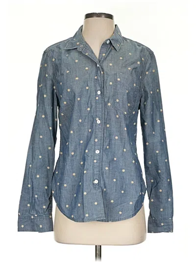 Pre-owned Gap Long Sleeve Button Down Shirt In Blue