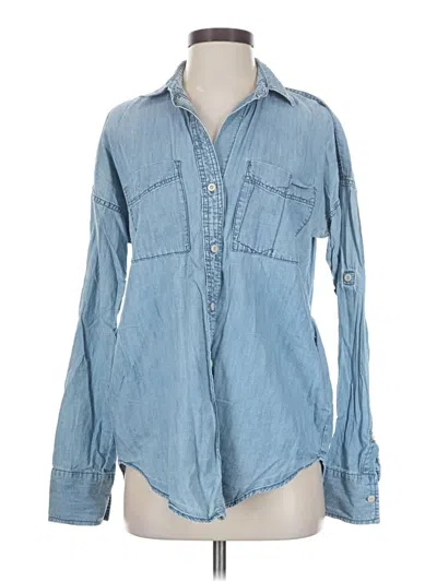 Pre-owned Gap Long Sleeve Button Down Shirt In Blue
