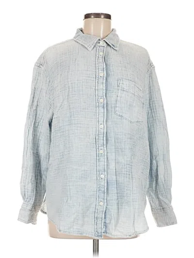 Pre-owned Gap Long Sleeve Button Down Shirt In Blue
