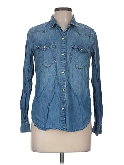 Pre-owned Gap Long Sleeve Button Down Shirt In Blue
