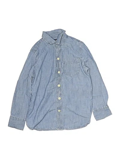Pre-owned Gap Kids' Long Sleeve Button Down Shirt In Blue