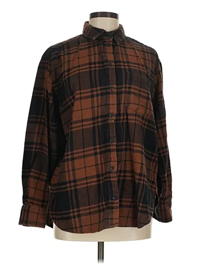 Pre-owned Gap Long Sleeve Button Down Shirt In Brown