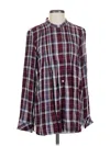Gap Long Sleeve Button Down Shirt In Burgundy