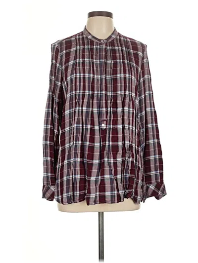 Pre-owned Gap Long Sleeve Button Down Shirt In Burgundy
