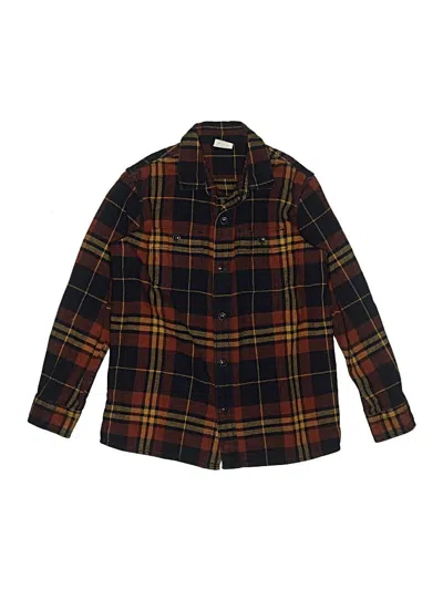 Pre-owned Gap Kids' Long Sleeve Button Down Shirt In Burgundy