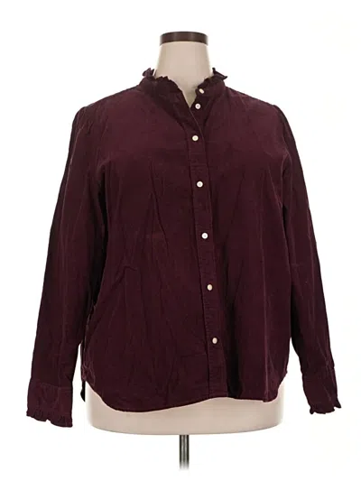 Pre-owned Gap Long Sleeve Button Down Shirt In Burgundy