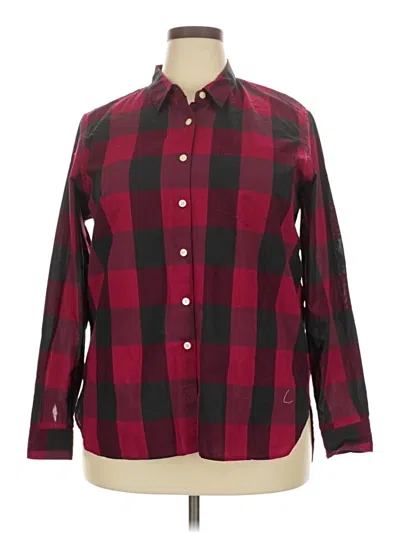 Pre-owned Gap Long Sleeve Button Down Shirt In Burgundy