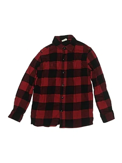 Pre-owned Gap Kids' Long Sleeve Button Down Shirt In Burgundy