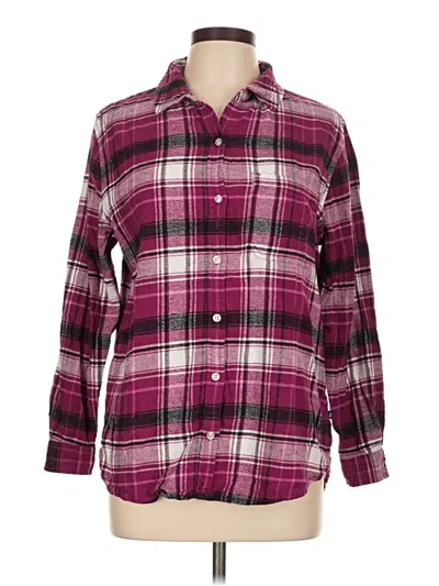 Pre-owned Gap Long Sleeve Button Down Shirt In Burgundy