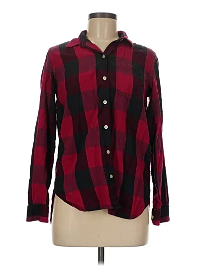 Pre-owned Gap Long Sleeve Button Down Shirt In Burgundy