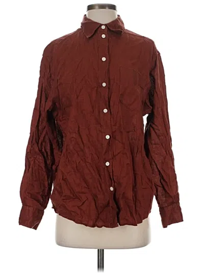 Pre-owned Gap Long Sleeve Button Down Shirt In Burgundy