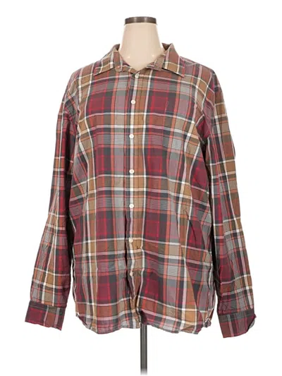 Pre-owned Gap Long Sleeve Button Down Shirt In Burgundy
