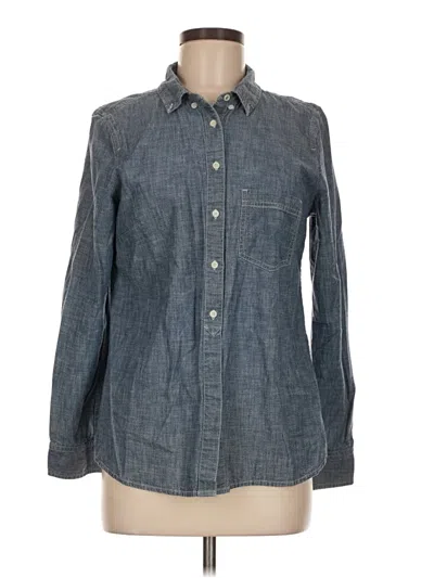 Pre-owned Gap Long Sleeve Button Down Shirt In Gray