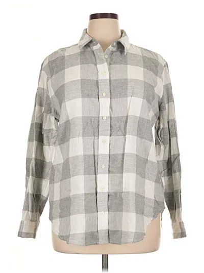 Pre-owned Gap Long Sleeve Button Down Shirt In Gray