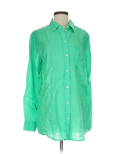 Pre-owned Gap Long Sleeve Button Down Shirt In Green