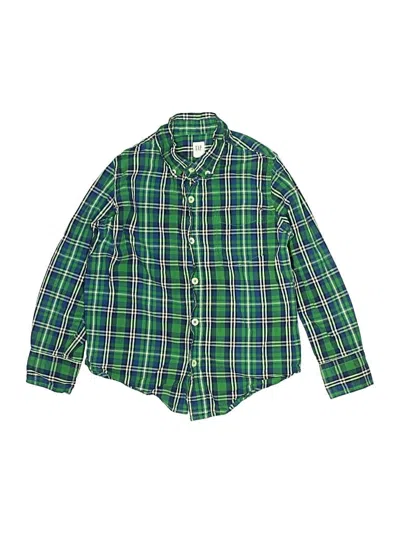 Pre-owned Gap Kids' Long Sleeve Button Down Shirt In Green