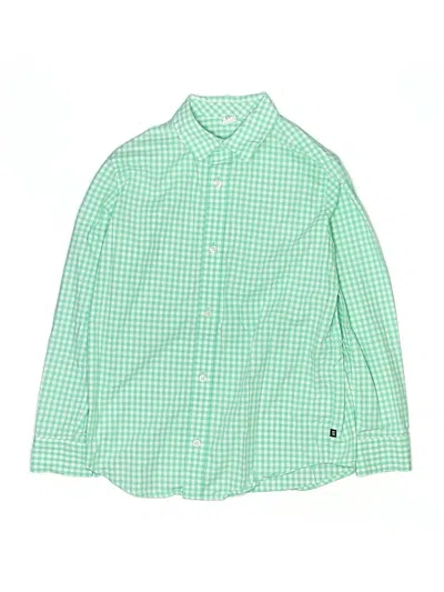Pre-owned Gap Kids' Long Sleeve Button Down Shirt In Green