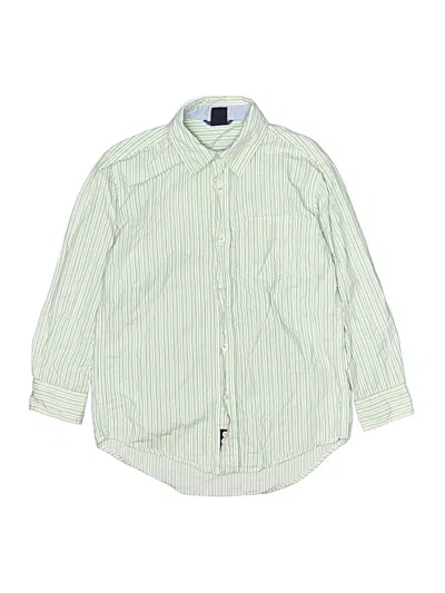 Pre-owned Gap Kids' Long Sleeve Button Down Shirt In Green