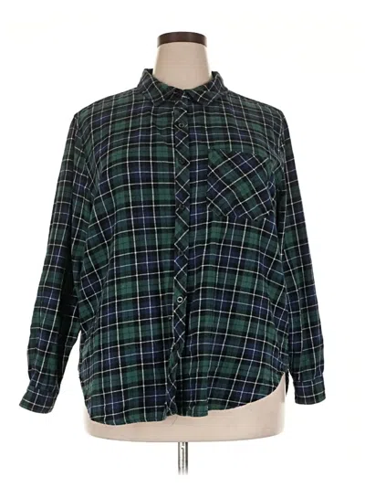 Pre-owned Gap Long Sleeve Button Down Shirt In Green