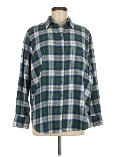 Pre-owned Gap Long Sleeve Button Down Shirt In Green