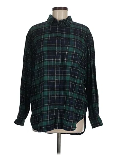Pre-owned Gap Long Sleeve Button Down Shirt In Green