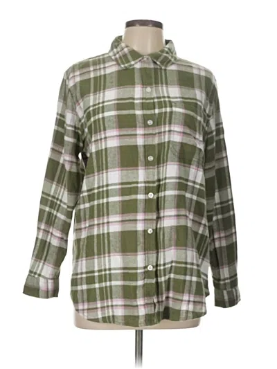 Pre-owned Gap Long Sleeve Button Down Shirt In Green
