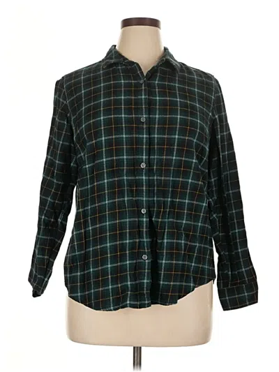 Pre-owned Gap Long Sleeve Button Down Shirt In Green