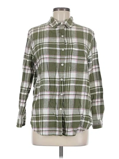 Pre-owned Gap Long Sleeve Button Down Shirt In Green