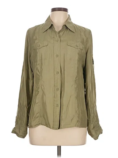 Pre-owned Gap Long Sleeve Button Down Shirt In Green