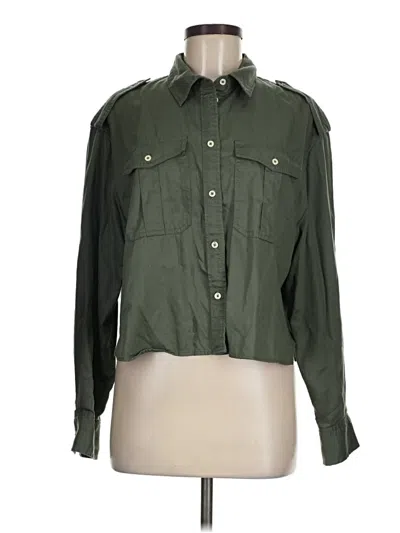 Pre-owned Gap Long Sleeve Button Down Shirt In Green