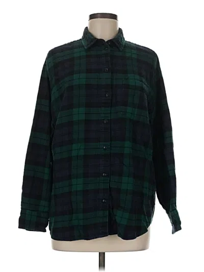 Pre-owned Gap Long Sleeve Button Down Shirt In Green