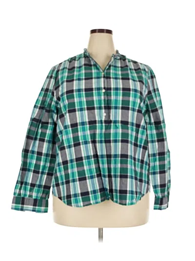Pre-owned Gap Long Sleeve Button Down Shirt In Green