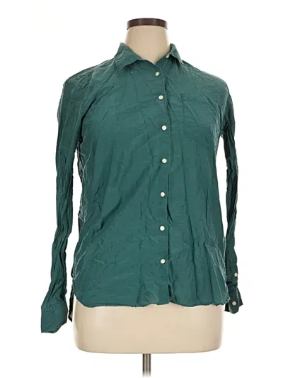 Pre-owned Gap Long Sleeve Button Down Shirt In Green